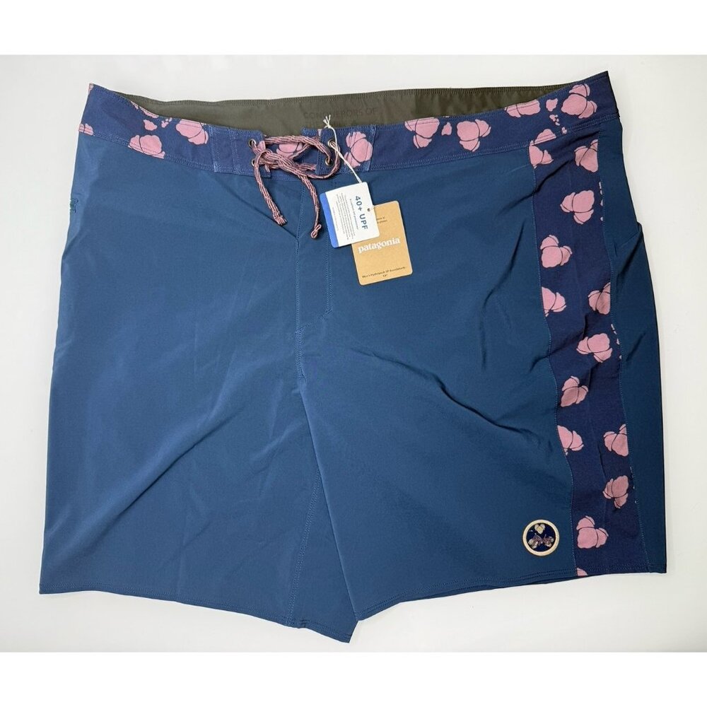 NWT Patagonia Mens Hydropeak Boardshorts 19" Gerry Patch Tidepool Blue Size 40‎